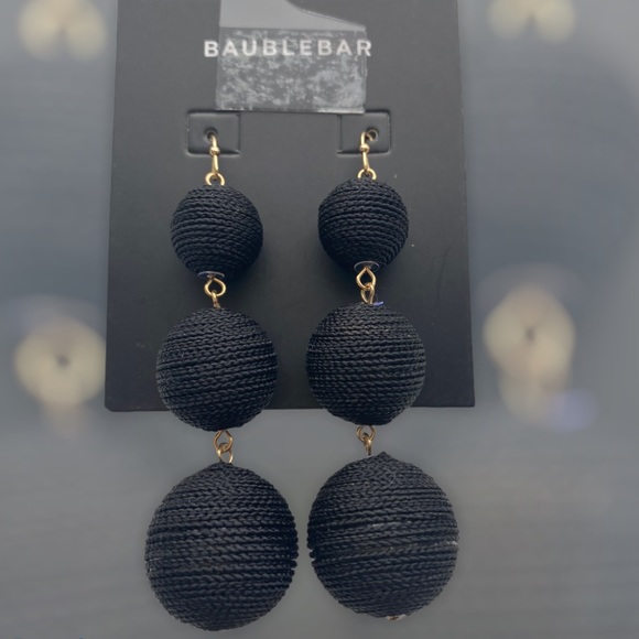 BaubleBar Jewelry - BaubleBar Crispin Ball Drop Black Earrings